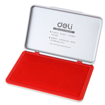 Del 9893 quick-drying printing platform red ink pad financial office company seal used by the speed of the second dry press fingerprint acquisition water-based oil ink box iron metal large rectangular Indonesia
