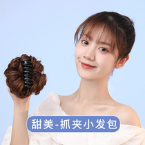 Gball head wig female hair artifact Net red summer bride flower bud hair decoration fluffy lazy grabbing clip curly hair bag