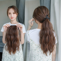 Water ripple short ponytail wig female low ponytail braid natural fake ponytail hair simulation hair short strap