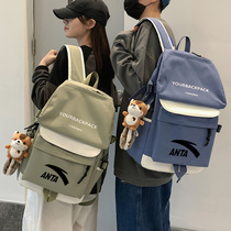 Anta Contrast Large Capacity Schoolbag Male Korean Tide High School College Students Shoulder Bag Womens Sports Couple Travel Backpack