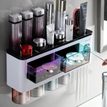 Creative fashion toilet non-perforated multifunctional toothbrush holder holder wall-mounted dental cylinder cup dental storage rack