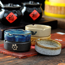 Day Style Coarse Pottery Retro Great China Wind Ceramic Ashtrays Small Number Ancient Wind Old Style Creative Living Room Smoke Cylinder Commercial