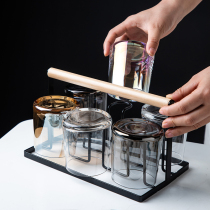 Glass ins wind household net red beer cup fruit teacup Water cup Simple living room drinking water creative cup set