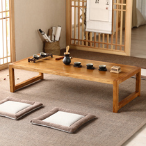 Old Elm tatami tea table solid wood window table simple balcony small table Chinese Chinese low table Japanese Kang table