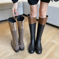 GANAIER seconds big long leg ~ giant thin leather color color long tube Knight boots women new thick heel 3CM