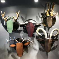 American Retro Iron Bull Head Deer Head Animal Head Decoration Wall Hanging Bar Creative Home Wall Pendant