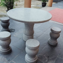  Marble outdoor stone table Stone stool Courtyard set Garden household table Park Granite outdoor stone stool