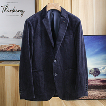 First-line brand cut mens corduroy suit mens casual single western coat autumn and winter vintage one-piece coat