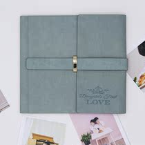 Wo Shopan Shadow Blue Gray Metal Buckle Wedding Photo Customized Rough Velvet Soft Page Square Photo Album Photo