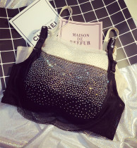 Colorful diamond bright diamond bandeau bra with diamond rhinestone anti-light chest underwear gathered thickened girl princess adjustment