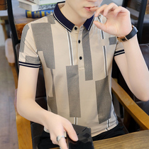 Tide brand summer short-sleeved T-shirt mens Paul Polo shirt Korean version slim trend half-sleeve cotton top clothing cs