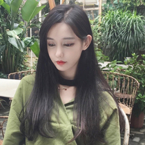 Wig Female long hair Full real hair Medium long hair delivery needle lace incognito natural full head cover type real hair wig set
