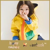 Rainbook original design co-name color patchwork double-faced outdoor windbreaker coat parent-child model yellow-blue color