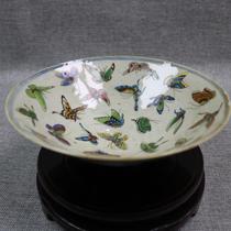 Qing Guangxu Pastel Large Butterfly Wings Bowl Antique Porcelain Antique Home Study Room Decoration