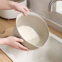 Double-layer rice basket kitchen plastic washing basket fruit pot fruit tray storage basket washing basin multifunctional drain basket