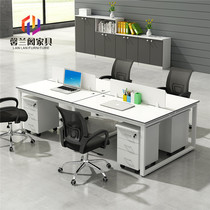 Minimalist Hyundai 4 peoples position steel frame desk new 6 people lock staff computer table and chairs combined six staff table