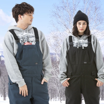 Japanese SECRET GARDEN strap ski pants mens and womens single double board waterproof windproof and warm one-piece ski pants
