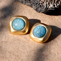 FloreMure Reef Island Original Small Crowddesigner Earrings Retro Style Superior Sense Marine Blue Ear Clip