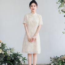Republic of China style womens daily modified version of the small dress Womens Hanfu tea dress girl Cheongsam young summer