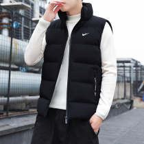 Nike mens vest Spring and Autumn New sleeveless vest warm stand collar down cotton jacket autumn and winter horse clip