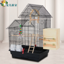  European-style double roof villa parrot cage Luxury breeding group bird cage Xuanfeng tiger skin peony parrot bird cage large