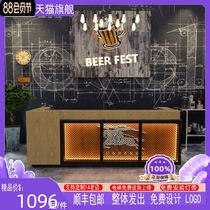Modern minimalist industrial style wrought iron bar Corner counter Cashier Internet cafe Fitness club Retro bar customization