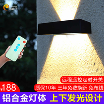 New up and down solar outdoor wall lights exterior wall courtyard street lights LED Garden home wash Wall super bright gate