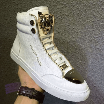 鞋子 运动鞋 板鞋 philipp plein鞋新款菲利普男鞋潮流pp鞋真皮豹子头