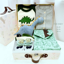 Newborn baby male baby dinosaur suit climbing clothes gift box full moon 100 days old gift gift gift new cotton