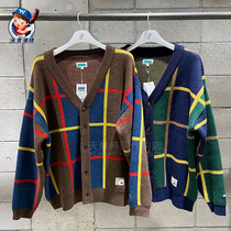 Special Benefits Korea Direct Mail MARKM21 New Plaid Cardigan Knitted Men and Women Same Jacket ins Jacket