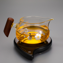 Day-style wood handle fair cup insulated base 55-degree warm tea machine 80 ° C heated cup mat thermostatic Bao Home Warming warmer