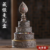 Hong Tibetan silver carved Nepal for the repair of Manzapan Tantric Buddhism Qibao Shi Mancha Luo thick trumpet