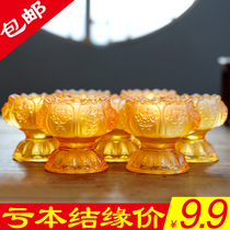 Glass lamp holder Multi-function cup water cup Buddha front pendulum Household candles Liquid ghee Lotus candlestick for lights