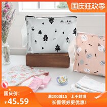Korea conitale hipster cotton large capacity baby diaper storage bag wristband portable mommy cosmetic bag