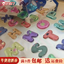 Korea LATECH Cute Color Jelly English Alphanumeric Cartoon Handbook Mobile Phone Computer Decorative Sticker
