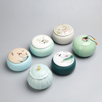 Ceramic tea pot large Puer packaging Universal single can Tea Tea black tea Longjing ceramic sealing tank customization