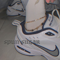European and American cool girl double-layer metal anklet AF1 perfect match for California girl diamond twist chain tide fan ankle chain