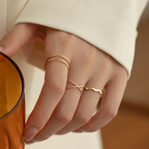 Fashion personality ring set 2021 New Tide Korean ins female cold wind stack wearing Food ring net red ring