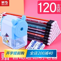Chenguang pencil for primary school students non-toxic children hb log safety triangle rod 2 ratio Test with eraser head free cutting 2b hexagon pencil 2h Kindergarten supplies first grade learning set
