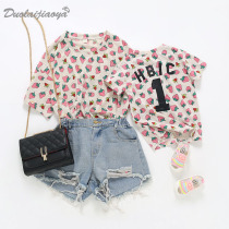 Online Red pro dress 2022 new wave Mother women dress Summer New products Short sleeves parent-child T-shirt loose in the home dress