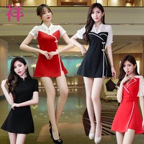 Beautician spa work clothes Womens health hall high-end massage dress Foot bath technician temperament Cheongsam suit