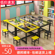 Primary School students kindergarten glass painting table art calligraphy tutoring class tutoring table studio training color desks and chairs