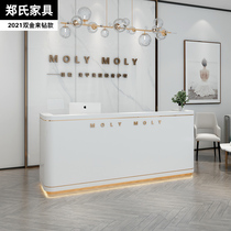 Beauty salon Curved cashier Commercial shop small simple front desk Reception desk Clothing store Medical beauty light luxury bar