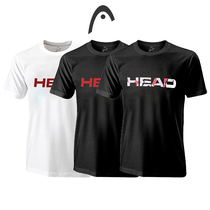 2021 New HEAD Hyde Tennis Costume Tennis Badminton Cotton Short Sleeve Round Neck Black and White Top Sport T-shirt