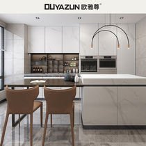 Guangzhou modern simple cabinet custom overall open cabinet custom L-shaped kitchen Delifeng rock board