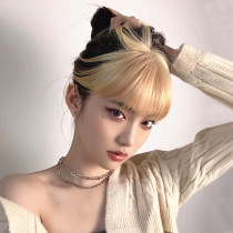 Comic bangs wig female jennie golden bangs dyed invisible seamless thick Qi bangs hairline replacement patch