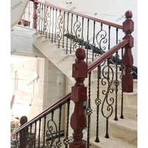 Solid paint Wrought iron Solid wood stairs Bay window handrails guardrail railings Column fence Indoor simple modern European