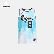 2021 new childrens sports vest basketball summer training running tie-dye trend breathable basketball suit top