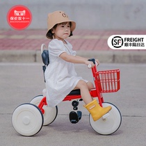 Japan Wushi childrens tricycle girl bicycle 1-2 year old baby trolley 3-6 year old baby pedal bicycle