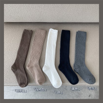 IOULOR crude needle calf socks Feminists and kneecap pure color socks cotton in autumn expats slim 100 hitch stockings
